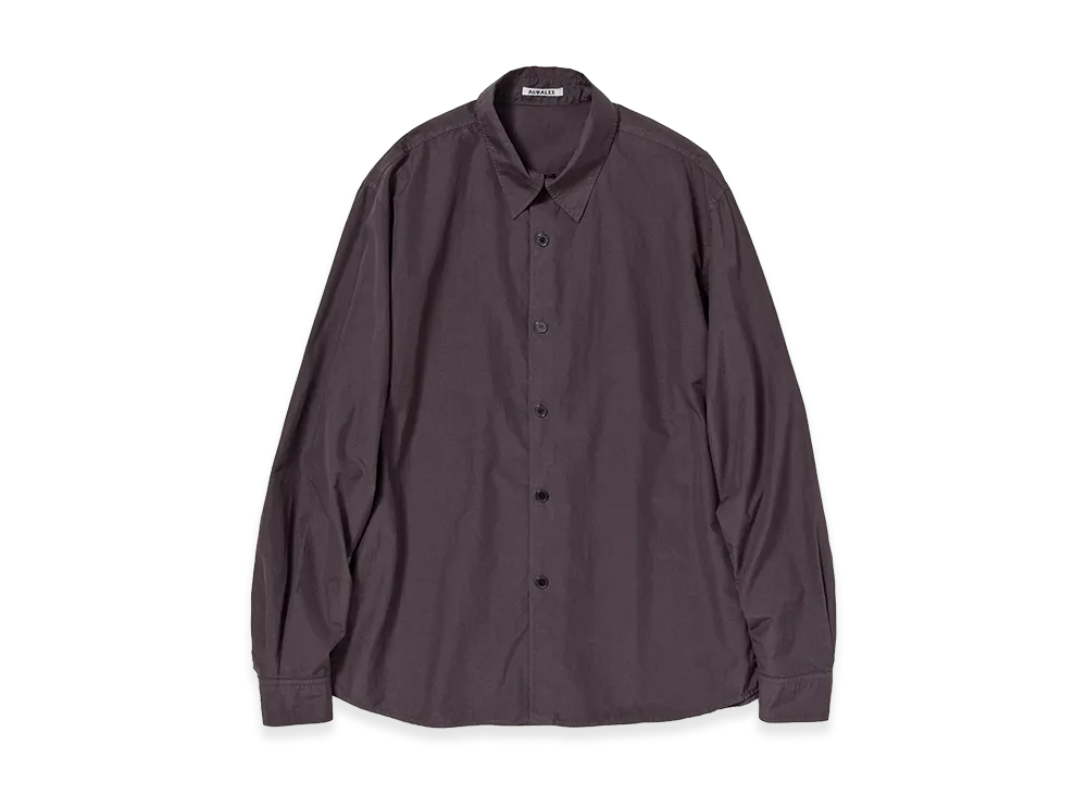 AURALEE Garment-Dyed Finx Shuttle Weather Shirt "Dark Brown"