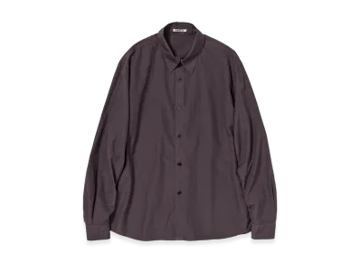 AURALEE Garment-Dyed Finx Shuttle Weather Shirt "Dark Brown"