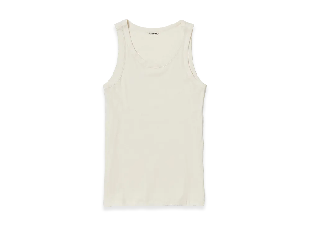 AURALEE Organic Soft Rib Tank "Ivory"