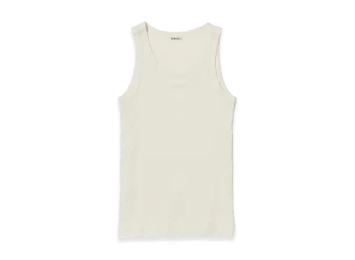 AURALEE Organic Soft Rib Tank "Ivory"