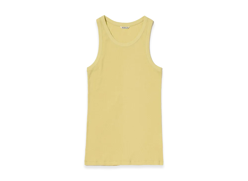 AURALEE Organic Soft Rib Tank "Dusty Yellow"