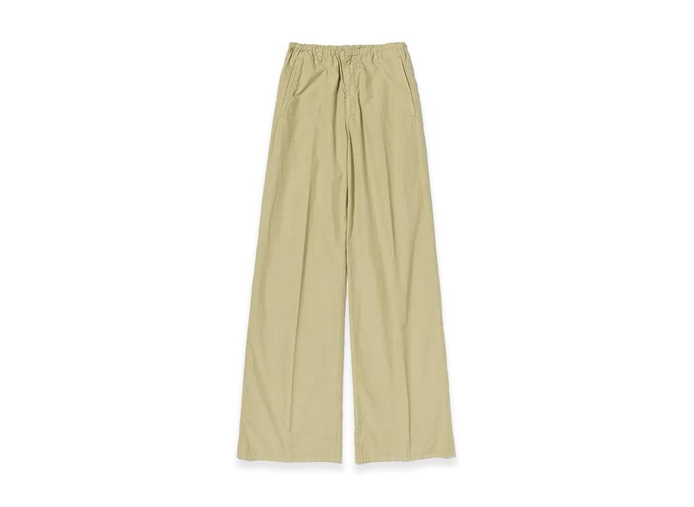 AURALEE Women's Garment-Dyed Finx Shuttle Weather Drawstring Pants "Khaki Beige"