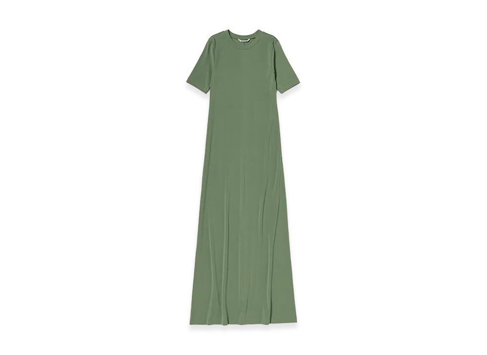 AURALEE Women's Organic Cotton Fine Rib Dress "Sage Green"