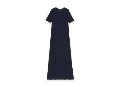 AURALEE Women's Organic Cotton Fine Rib Dress "Dark Navy"