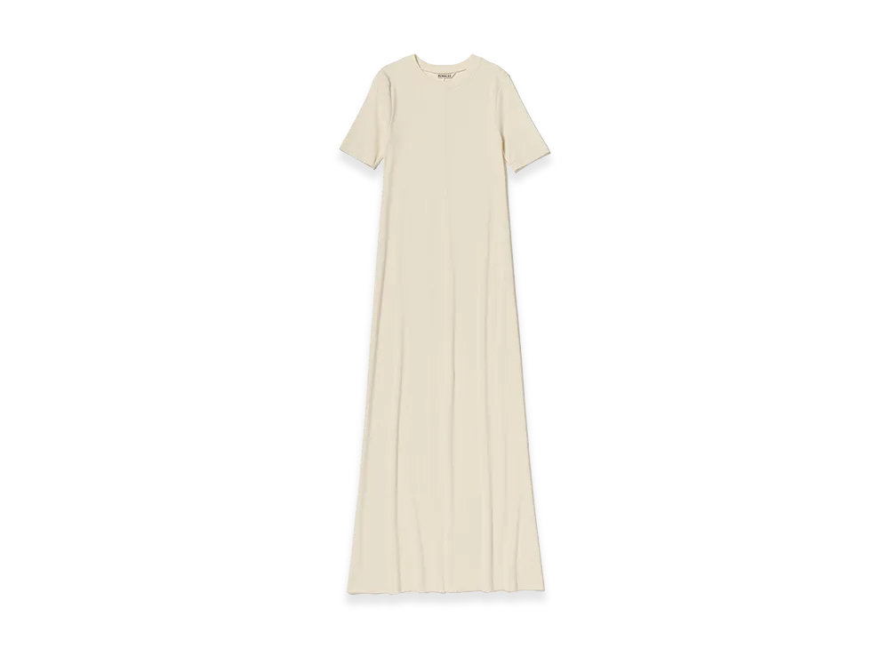 AURALEE Women's Organic Cotton Fine Rib Dress "Ivory"