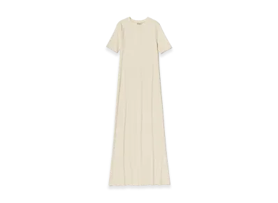 AURALEE Women's Organic Cotton Fine Rib Dress "Ivory"