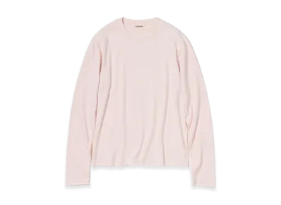 AURALEE Women's Brushed Organic Cotton Jersey L/S Tee "Pale Pink"
