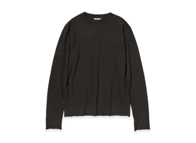AURALEE Women's Brushed Organic Cotton Jersey L/S Tee "Ink Black"