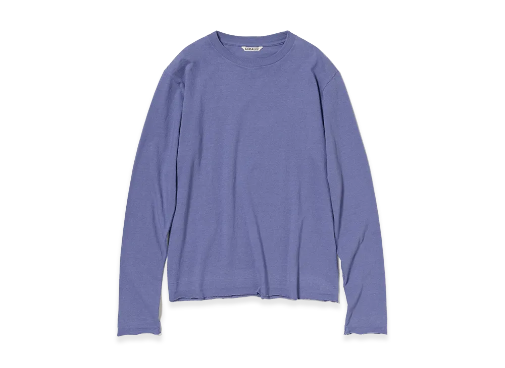 AURALEE Women's Brushed Organic Cotton Jersey L/S Tee "Light Purple"