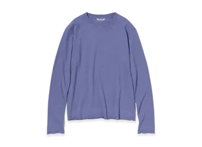AURALEE Women's Brushed Organic Cotton Jersey L/S Tee "Light Purple"