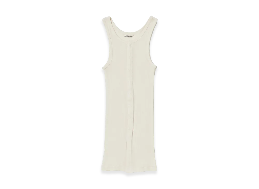 AURALEE Women's Organic Soft Rib Tank "Ivory"