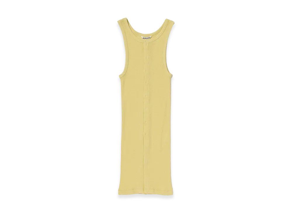 AURALEE Women's Organic Soft Rib Tank "Dusty Yellow"