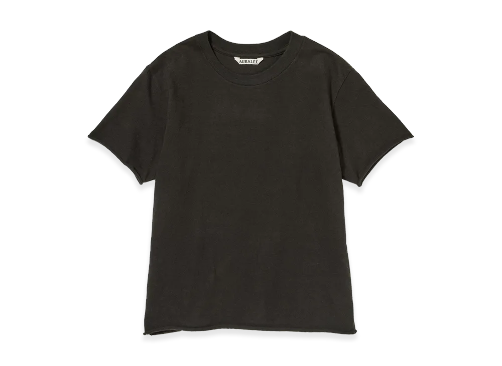 AURALEE Women's Brushed Organic Cotton Jersey Tee "Ink Black"