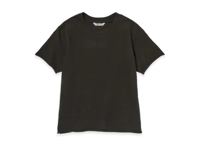 AURALEE Women's Brushed Organic Cotton Jersey Tee "Ink Black"