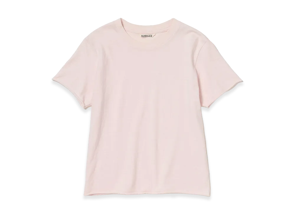 AURALEE Women's Brushed Organic Cotton Jersey Tee "Pale Pink"