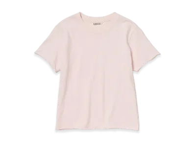 AURALEE Women's Brushed Organic Cotton Jersey Tee "Pale Pink"