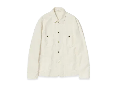 AURALEE Women's Wool Cotton Linen Ox Work Jacket "Off White"