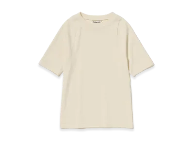 AURALEE Women's Organic Cotton Fine Rib Tee "Ivory"