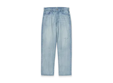 AURALEE Faded Selvedge Light Denim Wide Pants "Light Indigo"