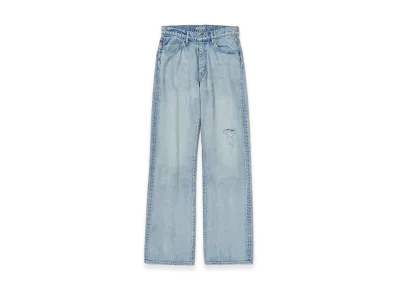 AURALEE Women's Faded Selvedge Light Denim Pants "Light Indigo"