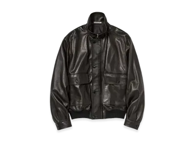 AURALEE Textured Lamb Leather Blouson "Black"