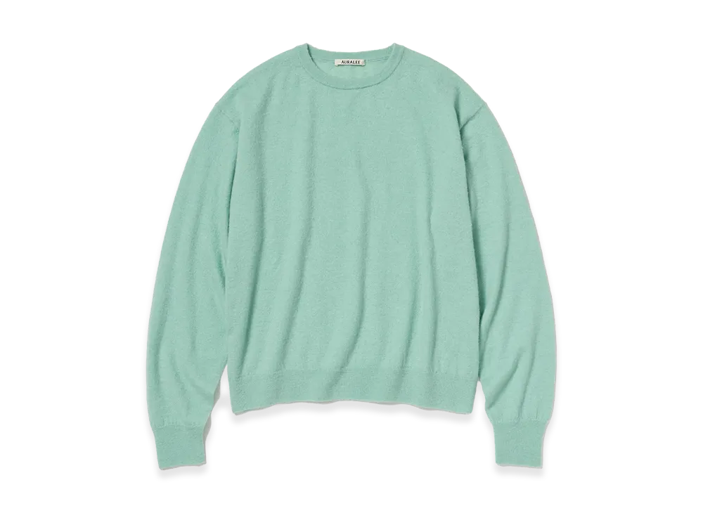 AURALEE High Gauge Soft Cashmere Knit P/O "Mint Blue"