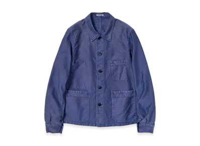 AURALEE Garment-Dyed Organic Cotton Heavy Moleskin Coverall "Faded Navy"