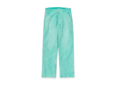 AURALEE Garment-Dyed Organic Cotton Heavy Moleskin Pants "Faded Aqua Green"