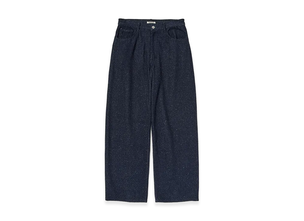 AURALEE Silk Nep Denim 5P Wide Pants "Dark Navy"