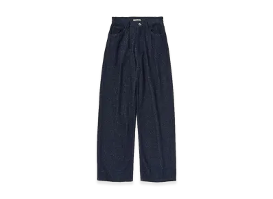 AURALEE Women's Silk Nep Denim 5P Wide Pants "Dark Navy"