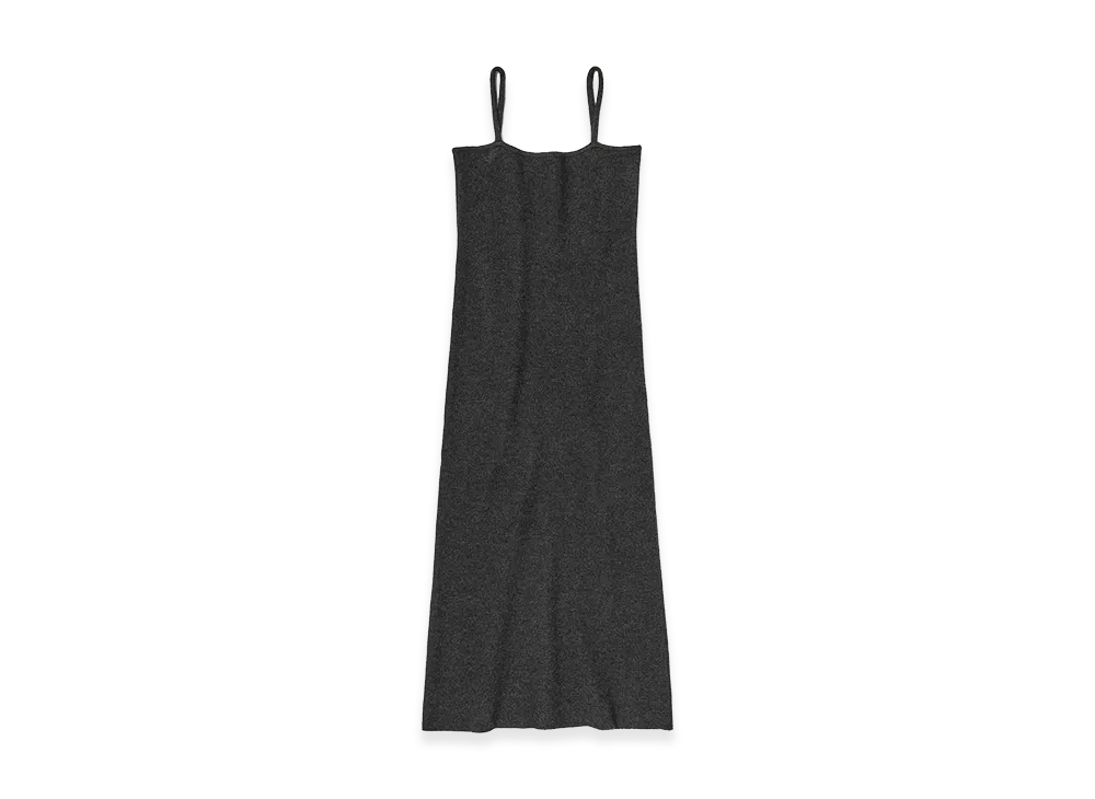 AURALEE Women's Smooth Fulled Wool Knit Dress "Charcoal"
