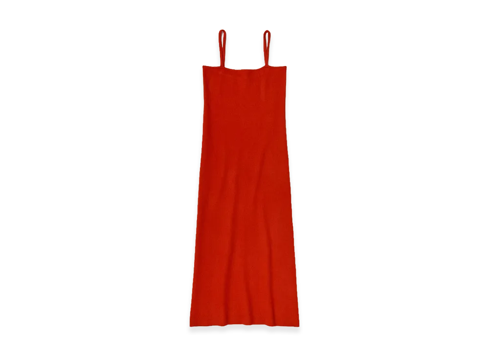 AURALEE Women's Smooth Fulled Wool Knit Dress "Red"