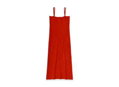 AURALEE Women's Smooth Fulled Wool Knit Dress "Red"