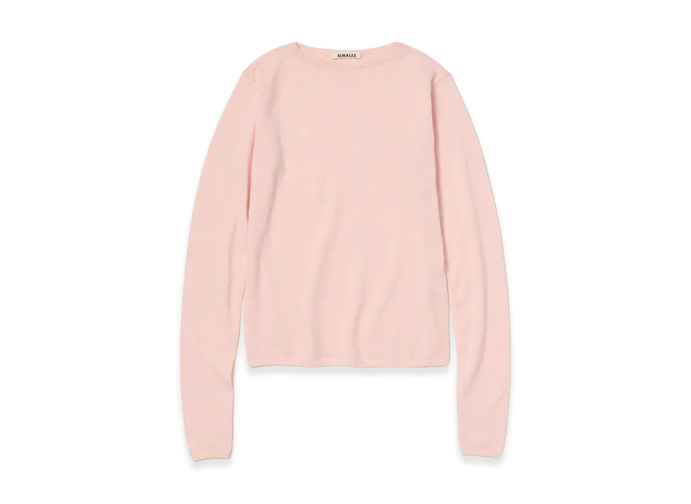 AURALEE Women's High Gauge Soft Cashmere Knit P/O "Light Pink"