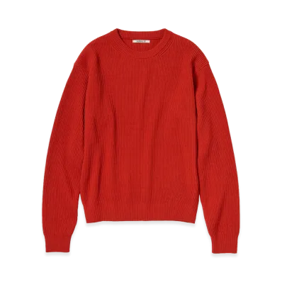 AURALEE Super Fine Wool Rib Knit P/O "Red"
