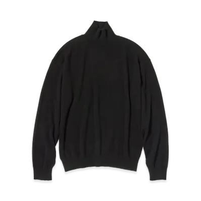 AURALEE Baby Cashmere Knit Turtle "Top Black"