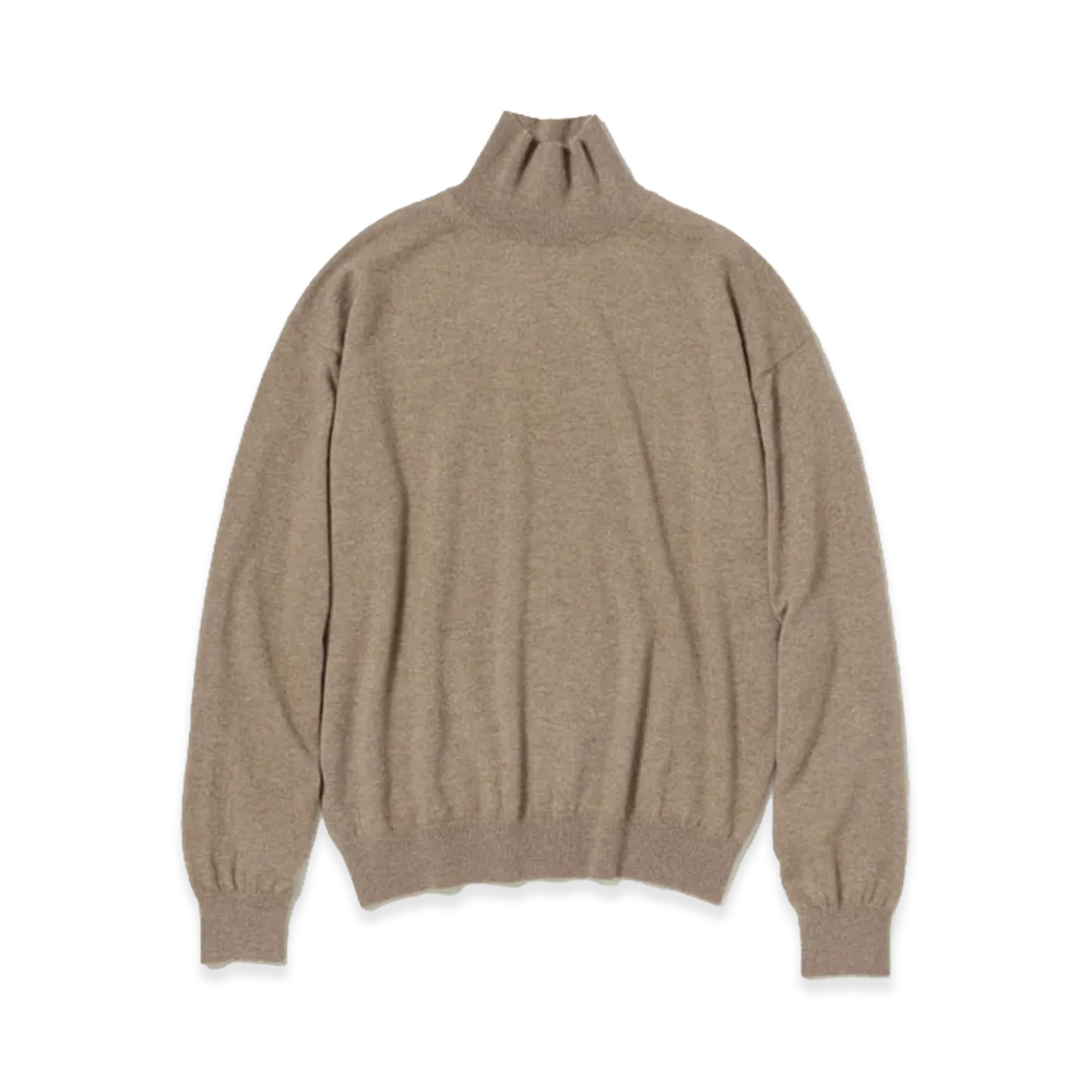 AURALEE Baby Cashmere Knit Turtle "Natural Brown"