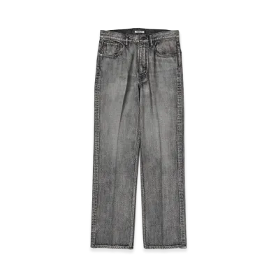 AURALEE Faded Heavy Denim Center-Pleated Pants "Faded Black"