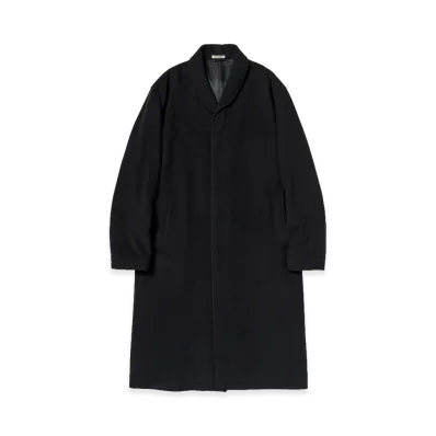 AURALEE Super Fine Wool Mosser Shawl Collar Coat "Black"