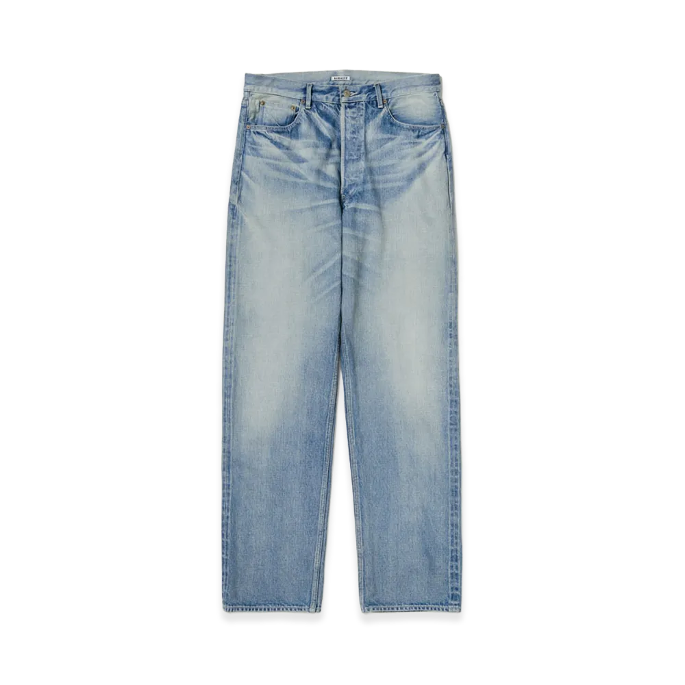 AURALEE Selvedge Faded Heavy Denim Wide Pants "Faded Indigo"