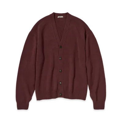 AURALEE Baby Cashmere Knit Cardigan "Red Brown"