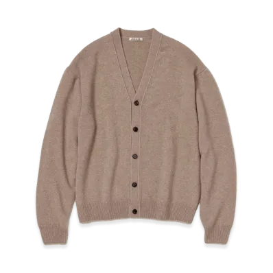 AURALEE Baby Cashmere Knit Cardigan "Natural Brown"