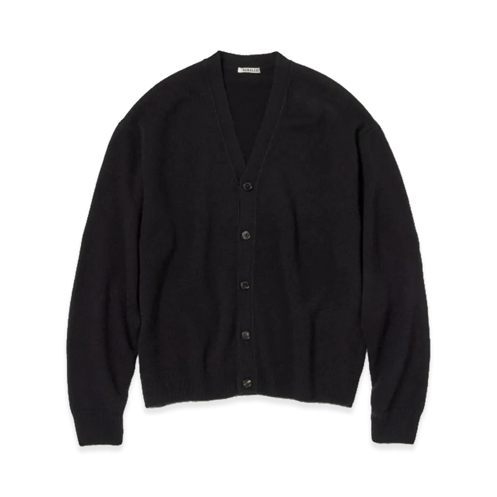 AURALEE Baby Cashmere Knit Cardigan "Top Black"