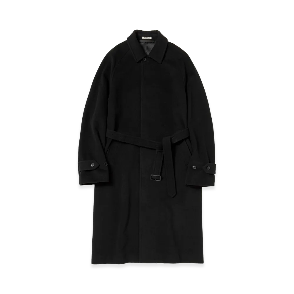 AURALEE Super Fine Wool Mosser Soutien Collar Coat "Black"