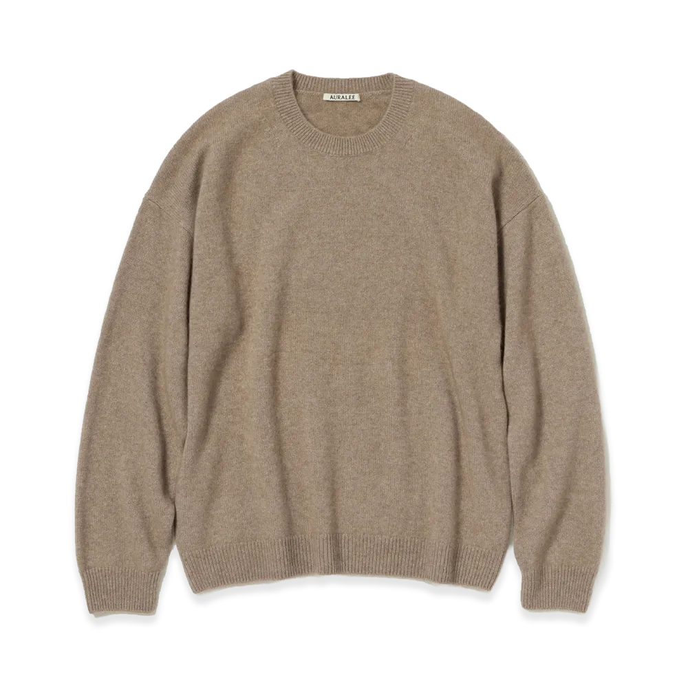 AURALEE Baby Cashmere Knit P/O "Natural Brown"