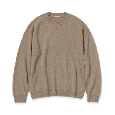 AURALEE Baby Cashmere Knit P/O "Natural Brown"