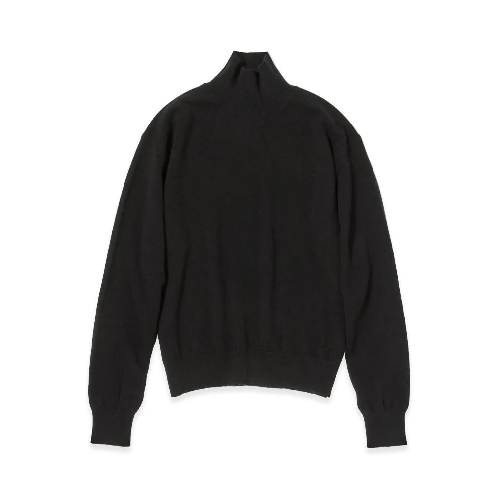 AURALEE Women's Baby Cashmere Knit Turtle "Top Black"