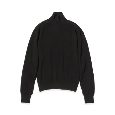 AURALEE Women's Baby Cashmere Knit Turtle "Top Black"