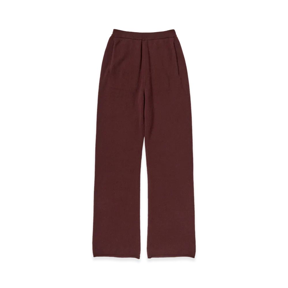 AURALEE Women's Baby Cashmere Knit Pants "Red Brown"
