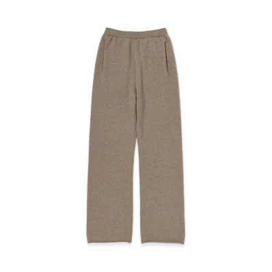 AURALEE Women's Baby Cashmere Knit Pants "Natural Brown"